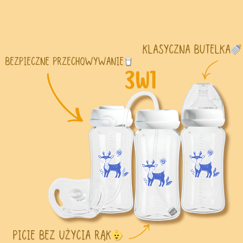 Milk&Chill - Butelka do Samodzielnego Picia + 3 Szczoteczki w Zestawie 🍼🧼