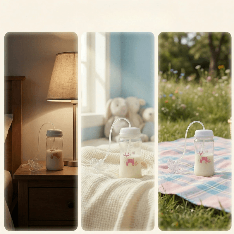 Milk&Chill - Butelka do Samodzielnego Picia + 3 Szczoteczki w Zestawie 🍼🧼